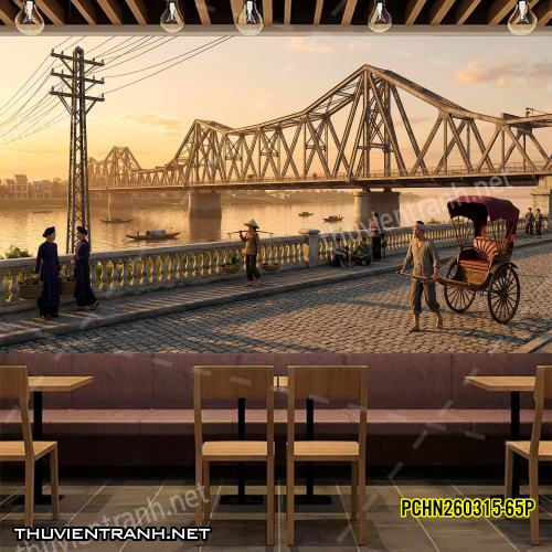 Tranh dán tường Phố cổ Hà Nội, Phố xưa - -PCHN260315-65P - Tranh tường chất lượng cao